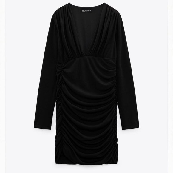 Robe Drapée Noire Et Blanche ZARA - Référence 5410/228/800 - Taille S - Neuf Avec étiquettes